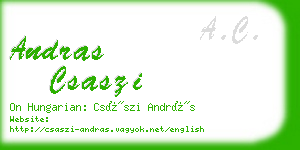 andras csaszi business card